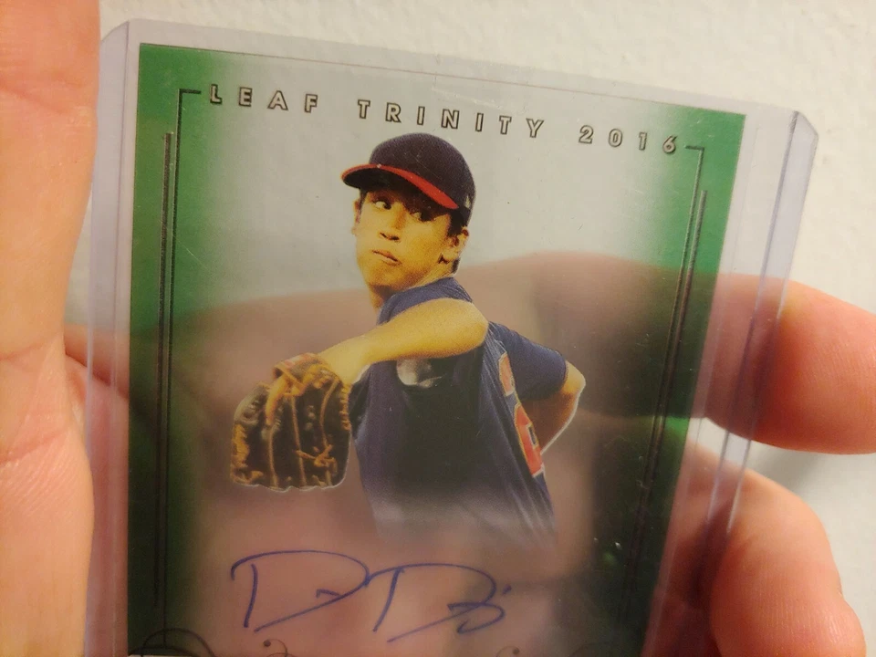 2016 Leaf Trinity Clear Dane Dunning Prospect Auto 9/10 Rare RC - Image 4 of 4