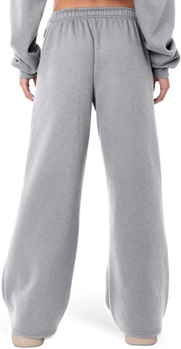 Women's Wide Leg Sweatpants Elastic High Waist Straight Medium, Fleece Grey - Picture 4 of 5