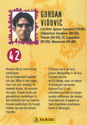 1998 Panini World Cup France '98 Belgian National Team Set Commons (41-50) - Picture 4 of 40
