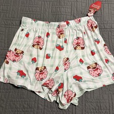 Strawberry Shortcake Adults Pajama Sleep Shorts Size L Set Of 2