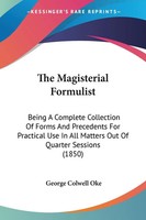 The Magisterial Formulist Taschenbuch Englisch 2008 Kessinger Publishing, Llc