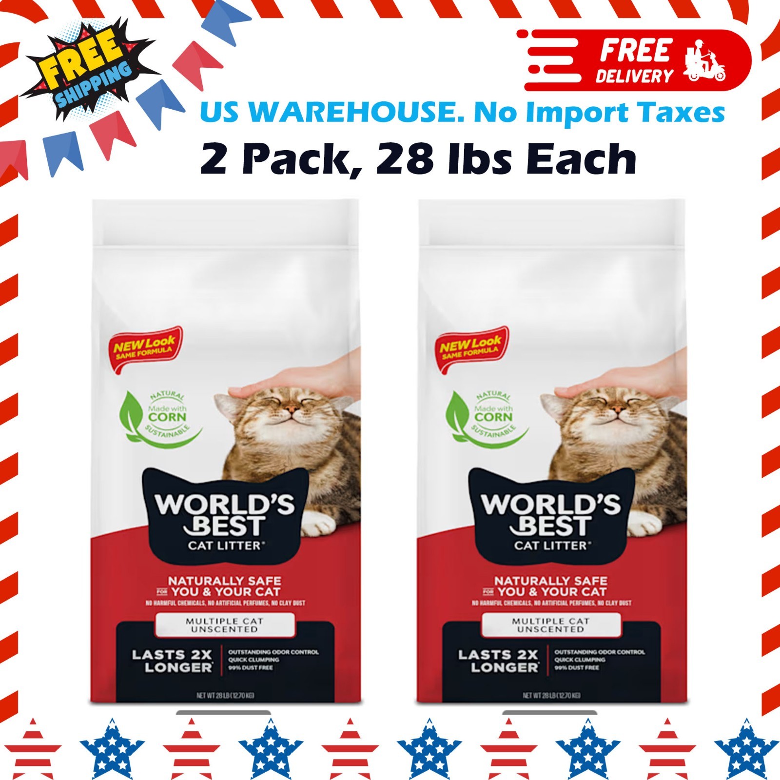 World's Best Cat Litter Mulitple Cats Flushable Unscented Co