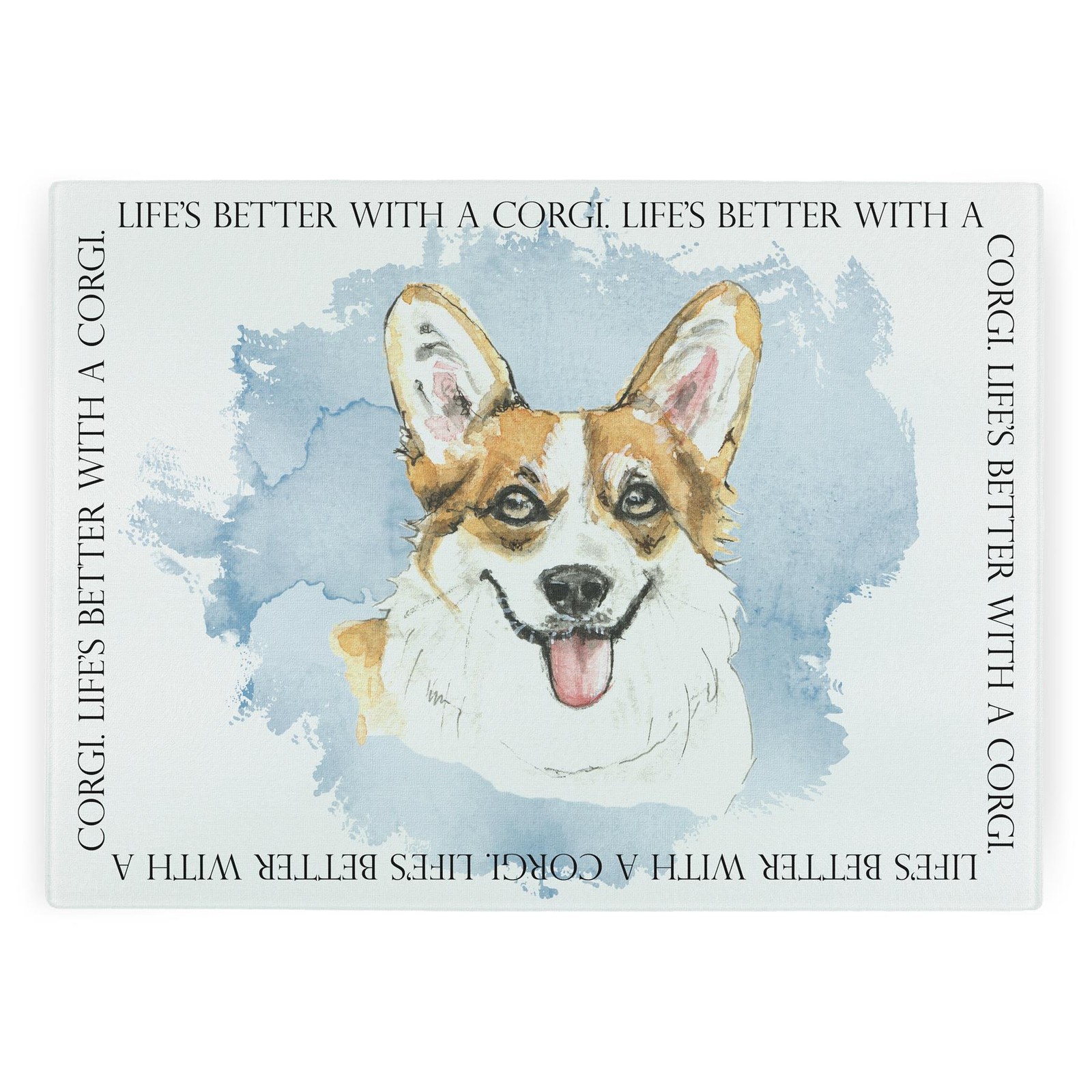 Life's Better With A Corgi Rectangular Worktop Saver - Dog Kitchen Gifts