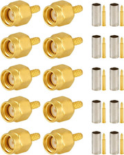 10 PCS SMA Connectors SMA Male Crimp Connector for RG316 RG174 RF Coax Cable