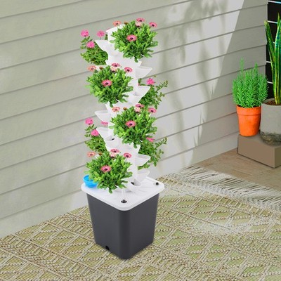 118.11in High Lift Brushless Pump Hydroponic Tower 35 Sites Vertical Growing Kit