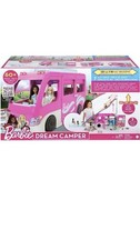 Barbie Dream Camper Van Playset with Doll and Caravan 60+ Accessories, HCD46