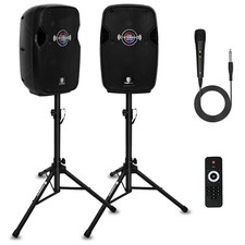 PRORECK Impact 8 600W Powered Portable PA Speaker System Bluetooth DJ Karaoke