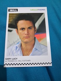 The Bill Tv Series later episodes DC Fletcher Cast Card Signed Good Condition