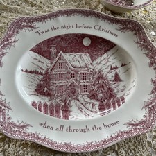 NIB Noble Excellence Twas the Night Before Christmas Large Serving Platter Set 3