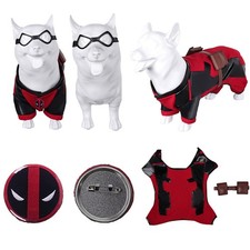 Wade Wilson Dogpool Pet Fancy Dress Costume Dog Cat Clothing Halloween Party