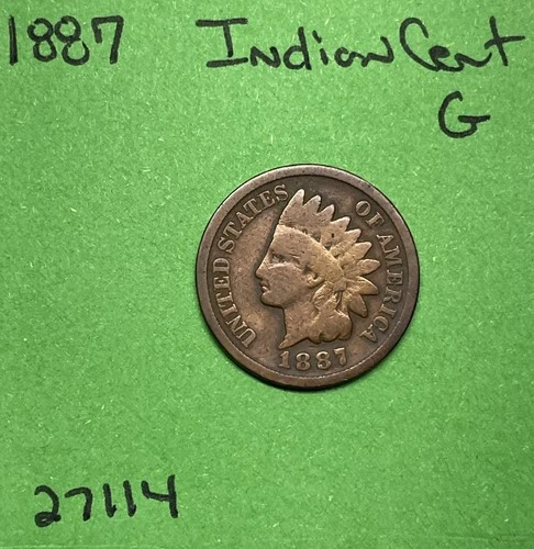 1887 Indian Head Cent / Penny 1c GD Good