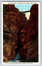 Vintage Box Canon And Bridge From Below Ouray Sanborn Color Postcard 5.5x3.5