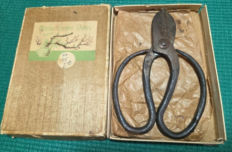 Miyako Garden Shears Antique Japan Bonsai Pruning Scissors Stamped Hand-Forged