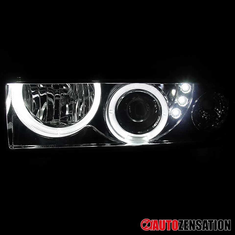 Fit 1998-2004 Chevy S10 Blazer Smoke LED Halo Projector Headlights Lamps 98-04 Foto 3 de 4