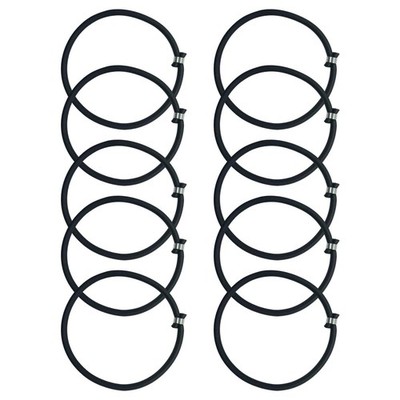 Trampoline Elastic Rope High Jump Bungee Cord Aluminum Buckle Black 10 Pieces