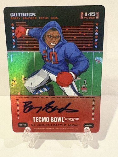 Bo Jackson Battle Arena Tecmo Bowl #BSA9 Cutback Brawl Auto RARE Barry Sanders