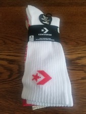 Converse 3 Pack Half Cushion Crew Socks Made For Chucks Size - Large