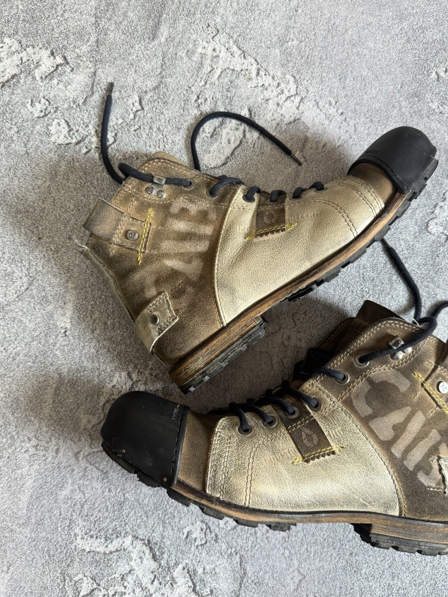 Yellow Cab Industrial 45size Leder Herren Boots Shoes Biker Avantgarde  Worker