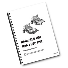 HUSQVARNA RIDE ON MOWER - RIDER 850 970 HST - OPERATOR MANUAL REPRINTED