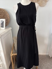 Nine West Dress Black Sleeveless Belted Mid Length Formal Wedding Extra Small XS