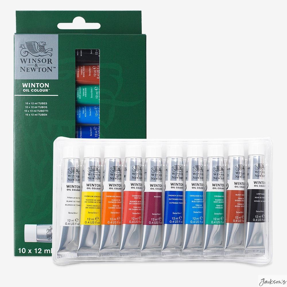 Winsor & Newton Winton Oil Paint Set 12ml Tubes Set Of 10 For Painting