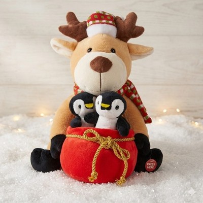 Cuddle Barn Rudy & The Jingles Animated Singing Dancing Christmas Reindeer Plush