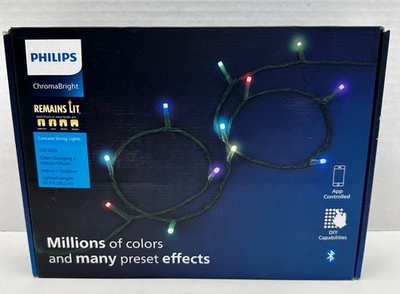 200ct Philips ChromaBright LED Color Concave String Lights AppControlled Indoor