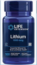 Lithium Orotate 1000mcg 100 Caps Life Extension Brain DNA Health