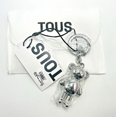 TOUS Spain Designer Silver Tone Metal Teddy Bear Bag Charm w/COA Sealed NWT