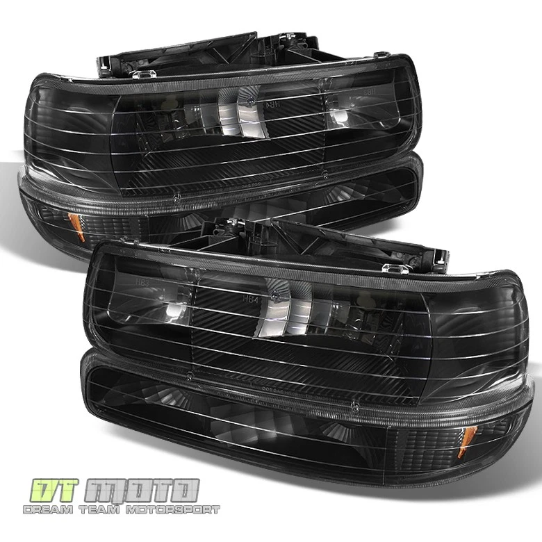 Faros negros para Chevy Suburban 1500 2500 Tahoe 2000-2006 + luces traseras LED lámparas Foto 2 de 4