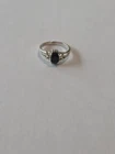 Avon Vintage Sterling Silver Onyx Ring Size 6.