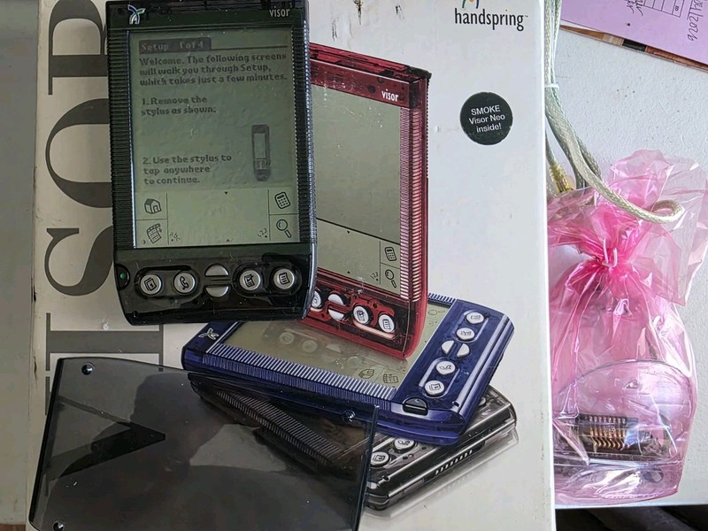 Handspring Visor Neo Translucent Grey Smoke Palm Portable With Box Tested/Works