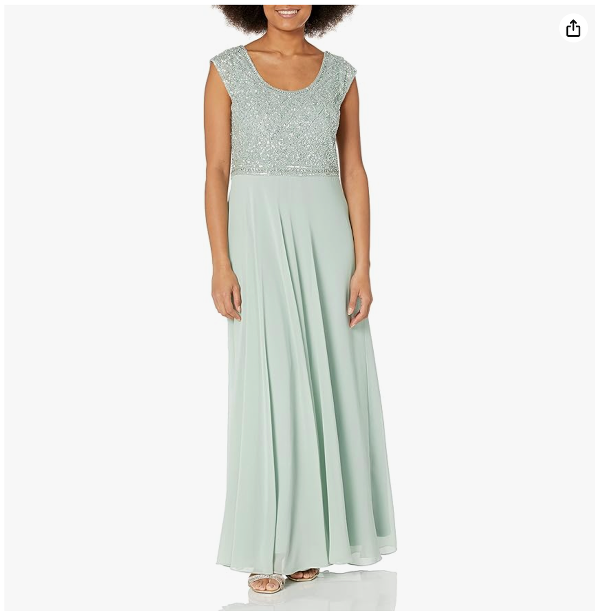 J Kara Women's Beaded Flare Dress Size Cap Sleeve Formal Popover