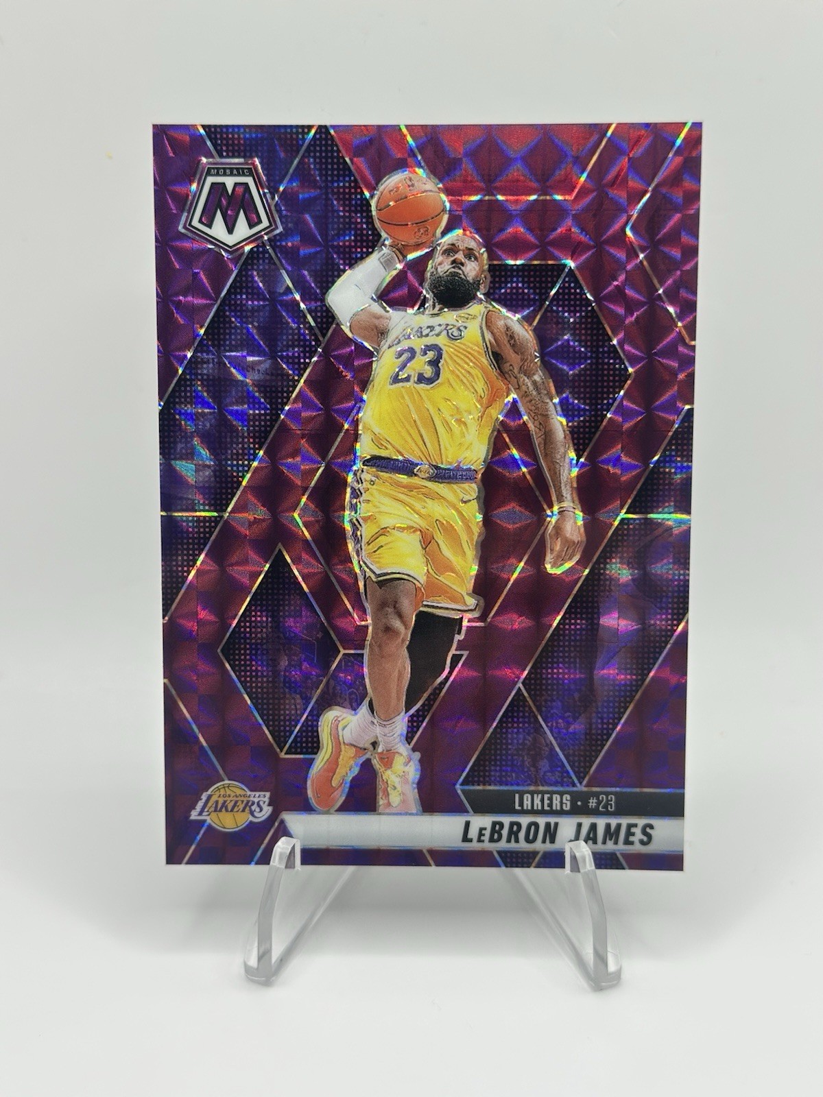 2024-25 Panini Mosaic LeBron James #180 Purple Mosaic Prizm /99