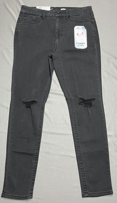 NWT Seven7 Women's Tummyless High Rise Slimming Skinny Jeans Black 12 (33x30)