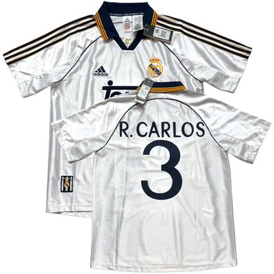 1999/00 Real Madrid Home Jersey #3 Roberto Carlos Medium adidas