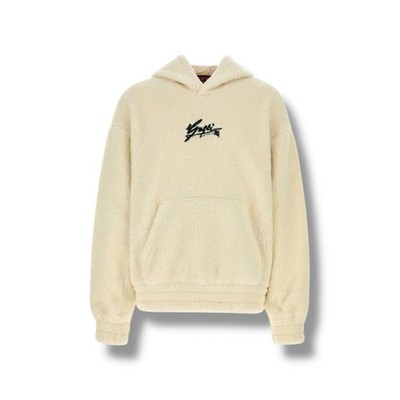 Gucci Faux-Shearling Hoodie Creme Weiß Oversized Gr. S Made in Italy