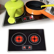 Kids Kitchen Toy Pretend Play Stove Toy Cookware Gift Interactive with Lights JQ