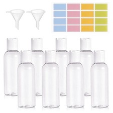 Ailvor 100ml Travel Bottles Empty Refillable 8pcs Clear 8 Pack 100ml, White