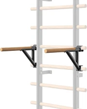 DHT Wood Stall Bar, Swedish Ladder Suspension Trainer with 9 Strategic DW-S 