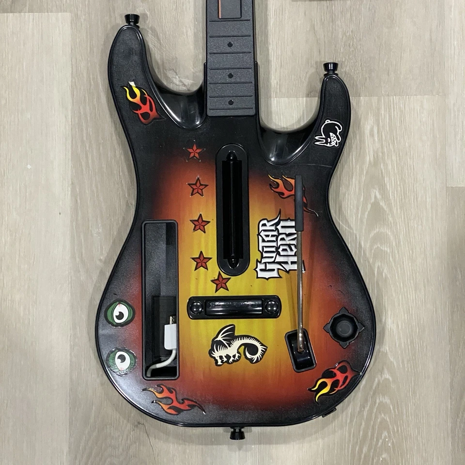 Nintendo Wii Guitar Hero World Tour Sunburst Guitar Controller Red Octane Tested - Image 2 of 4