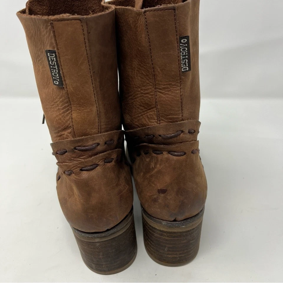 Destroy Stitch Lace Up Boots Leather Womens Size 40 / US 9 - Image 4 of 4