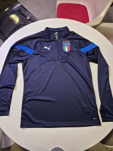 Puma Italy National Team Soccer Quarter Zip Long Sleeve Mens L Blue Italia