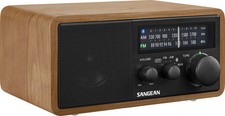 Sangean WR-11 BT Retro-Radio Echtholz-Gehäuse Helles Holz-schwarz