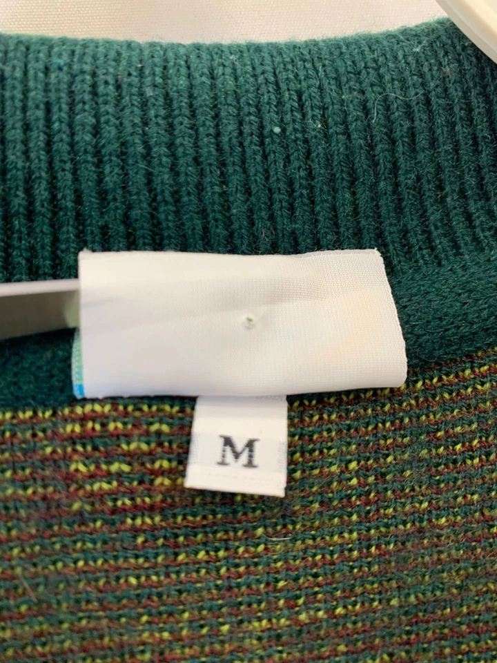 Robe di Kappa Made in Italy Wool Blend Knit Polo Sweater Green Pattern Size M#30 - Image 4 of 4