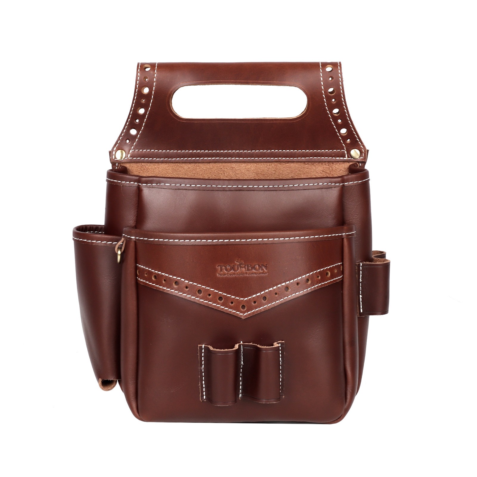 TOURBON Hunting Full Leather Cartridges Bag Shells Holder Case Ammo Carry Pouch