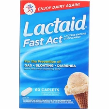 Lactaid Fast Act Lactase Enzyme Supplement Caplets, 60 Ct