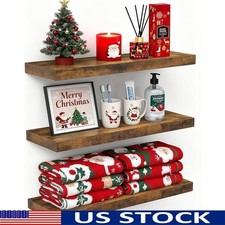 Floating Shelves Set of 3 Adjustable Wall Mount Storage Bathroom Bedroom Decor