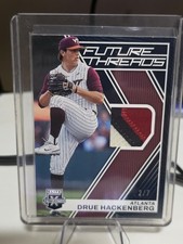 2023 Panini Elite Extra Edition #FT-DH Drue Hackenberg Future Threads Purple #/7