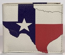 Texas Lone Star State Men's Wallet Bi-Fold Faux Leather 6 C.C. Slots Flap